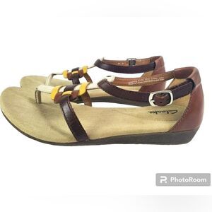 Clark’s Women’s Qwin Adonia Gladiator Brown Sandal - 7 - Great Condition
